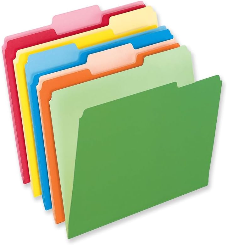Classic Manila 1/3 Cut top Label Folder - Letter Size | 100 Boxes | Various Label Positions | Letter Size