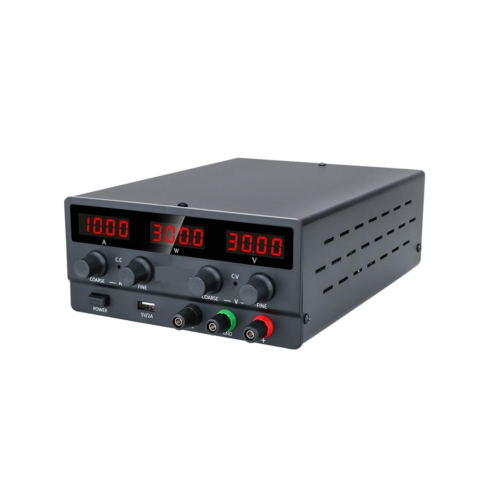 Fuente de alimentación de CC, Fuente De Alimentación CC Ajustable, Laboratorio 30V 10A, Estabilizador Y Regulador Voltaje 300W, Banco Conmutación 60V 5A(SPS-H3010-Black)