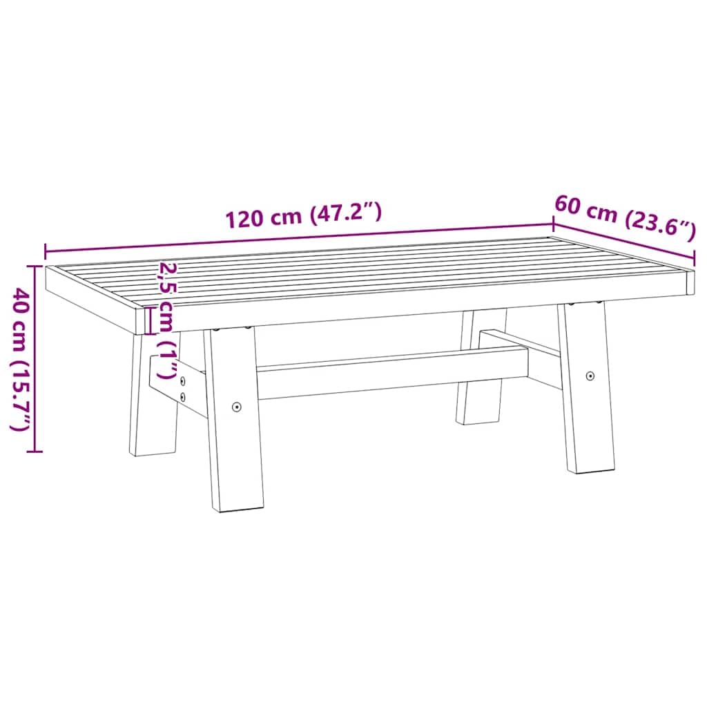 Mesa de centro NOAIN patas en forma de A, 120 x 60 x 40 cm, madera maciza de pino, mesa de café robusta para salón, mobiliario moderno