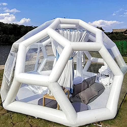 Inflatable Football Transparent Tent, Outdoor Single-Layer Airtight Spherical Inflatable Luxury Inflatable Bubble Tent Family Camping Backyard, Hotel Famous Star Tent,5m
