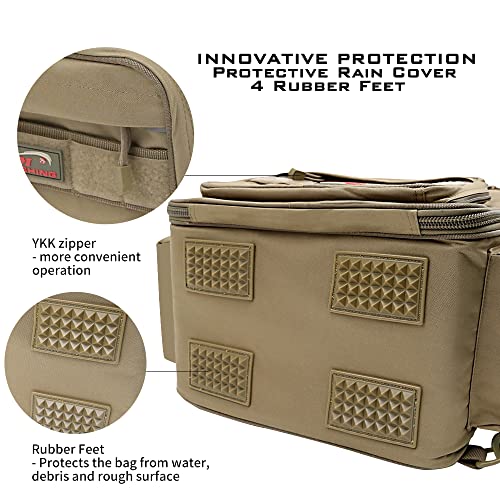 Fishing Tackle Backpack Large Storage Waterproof Tackle Bag Large Saltwater Resistant Fishing Bag With 5 Tackle Boxes Outdoor Multifunctional Box Tackle Bag For Fishing Camping Hiking Cycling (Green) #TOP5