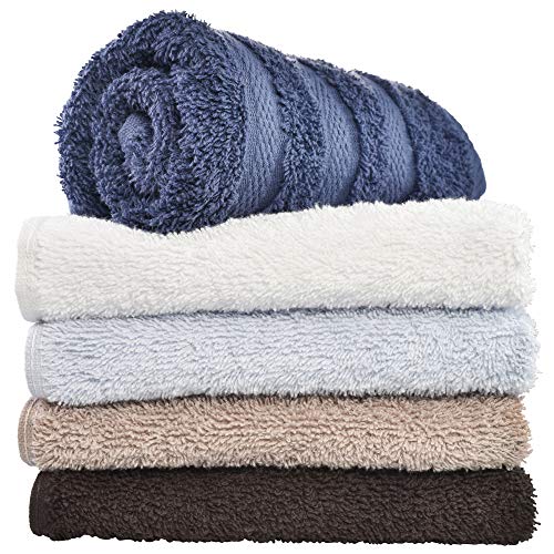 ISTOWEL Hand Towels for Bathroom - 100% Ring-Spun Turkish Cotton Bath Hand Towel 5-Pack - Luxury Hotel Spa Bathroom Hand Towels - Soft Face Towels Set - 16 x 28 Inch Hand Towels in Assorted Colors