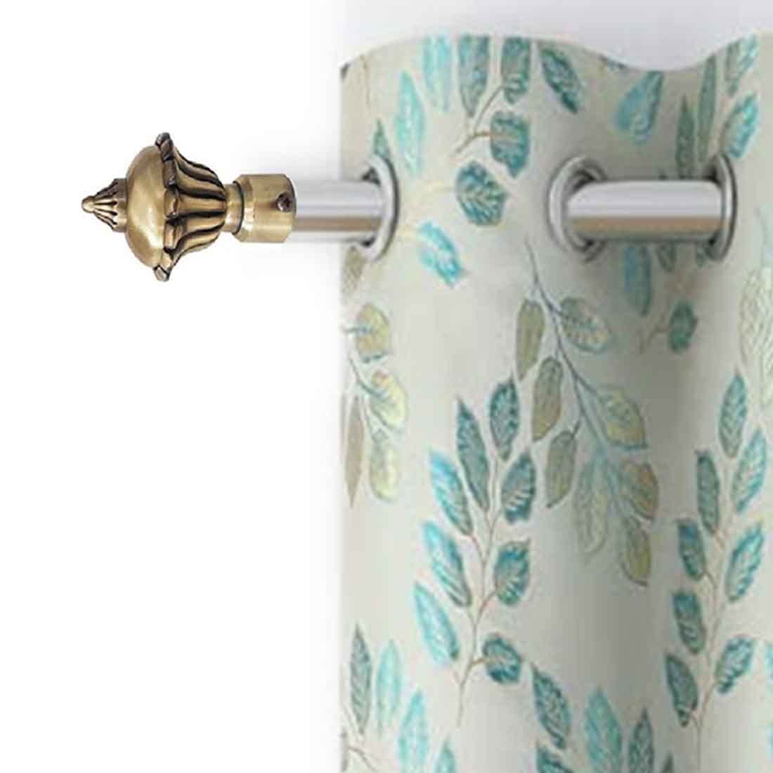 FERIO Antique Brass Zinc Alloy Rajawadi Finish Curtain Bracket Set and Curtain Finial for Door and Window Rod Support Fittings 1 Inch Rod (Window Rod Holder 2 Pcs and Curtain Finial 2 Pcs) — Amazon image 7