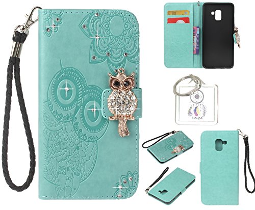 Coque Galaxy A5 2018/A8 2018 Housse en Cuir ,Glitter Rhinestone Hibou en Relief Gaufrage Motif Livre Stylé Folio Flip Magnétique Fermeture Portefeuille Pochette Désign avec Carte de Crédit et Dragonne Stand Debout Fonction Souple Caoutchouc de Pare-chocs Intérieur PU Cuir Etuis Coque Housse for Samsung Galaxy A5 2018/A8 2018 + porte-clés(U) (5) Coque Galaxy A5 2018/A8 2018 Housse en Cuir ,Glitter Rhinestone Hibou en Relief Gaufrage Motif Livre Stylé Folio Flip Magnétique Fermeture Portefeuille Pochette Désign avec Carte de Crédit et Dragonne Stand Debout Fonction Souple Caoutchouc de Pare-chocs Intérieur PU Cuir Etuis Coque Housse for Samsung Galaxy A5 2018/A8 2018 + porte-clés(U) (5)