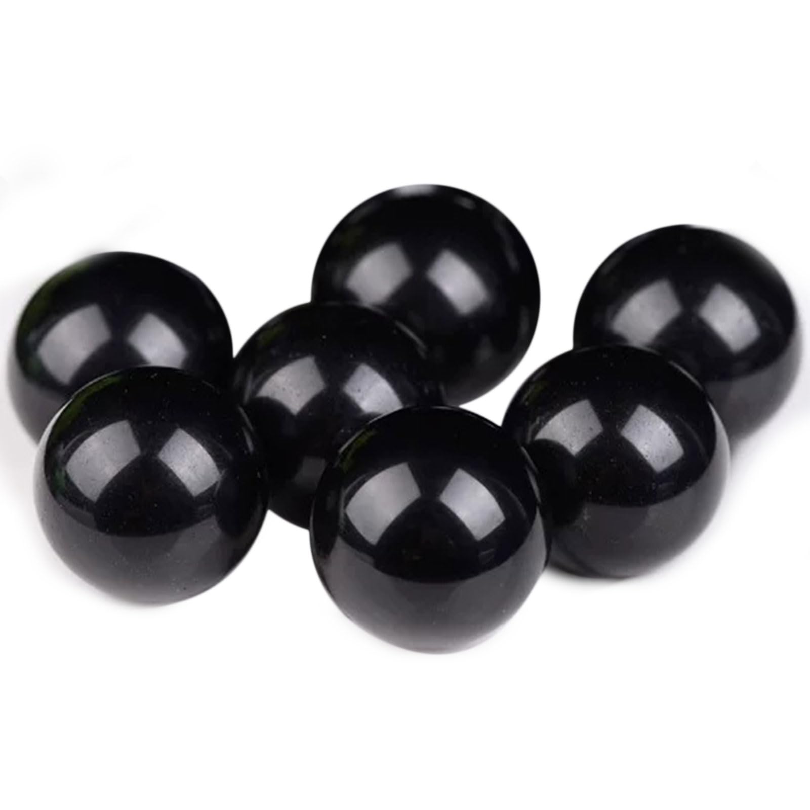 DECORN Nature Crystal Ball 7 Sphere 20mm/0.8", Ideal for Reiki, Chakra, Feng Shui, Meditation, and Healing, Home Decor and Gemstone Collection, Palm Stones, TouchStones,Obsidian