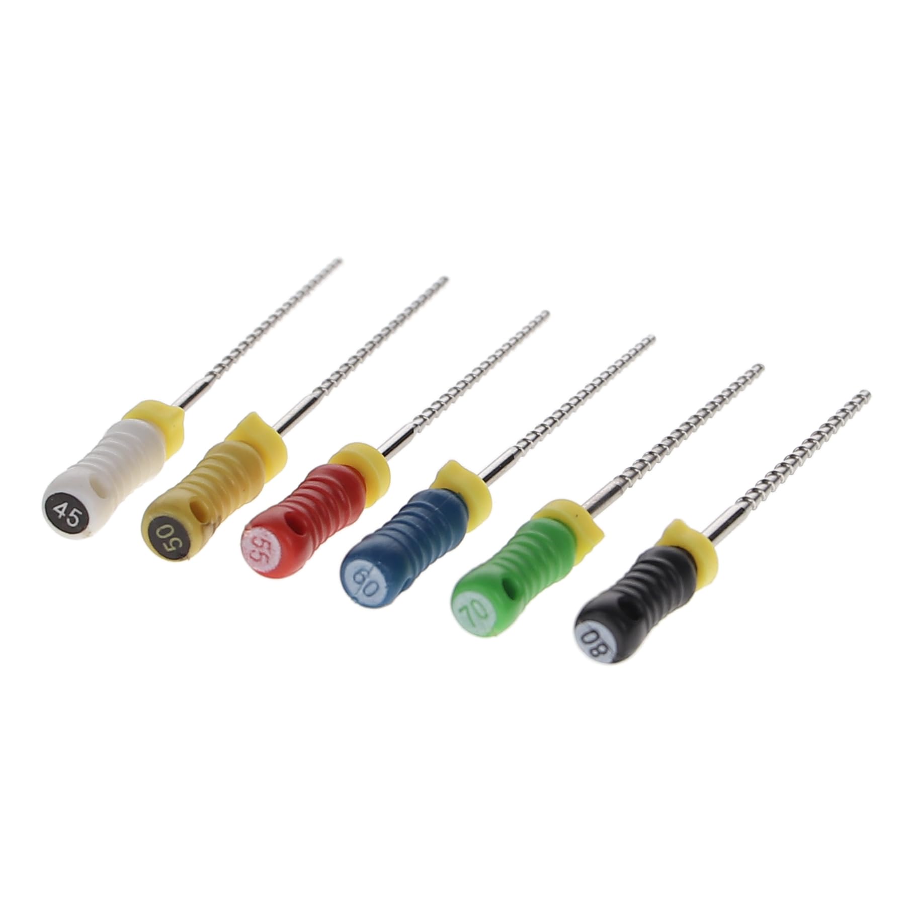 House Brand Dentistry 400476 HSB Hedstrom Endodontic Files Stainless Steel 25mm #45-80 Assorted 6/Pk