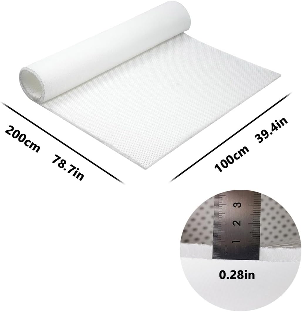 3D Breathable Mattress Underlay 78" L x 78", 0.3" Thick, Under Mattress Pad Ventilation Air Meshfiber Under Mattress Pad Creating The Bed Air Dry and Flow for RV, Boat, Camper, Bed(Size:1m × 2m)