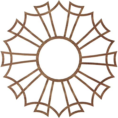 Image of Ekena Millwork 40 inchOD x 14 1 /8 inchID x 3 /8 inchT Augustus Wood Fretwork Pierced Ceiling Medallion, Walnut