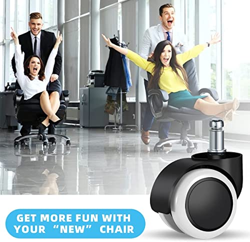 Image of New Castor Pin Type Revolving Chair Wheel Office Chair Wheels (Set of 5 Pieces)