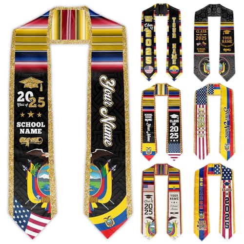 Custom Graduation Stole, Class of 2025 Personalized Graduation Sash, 72