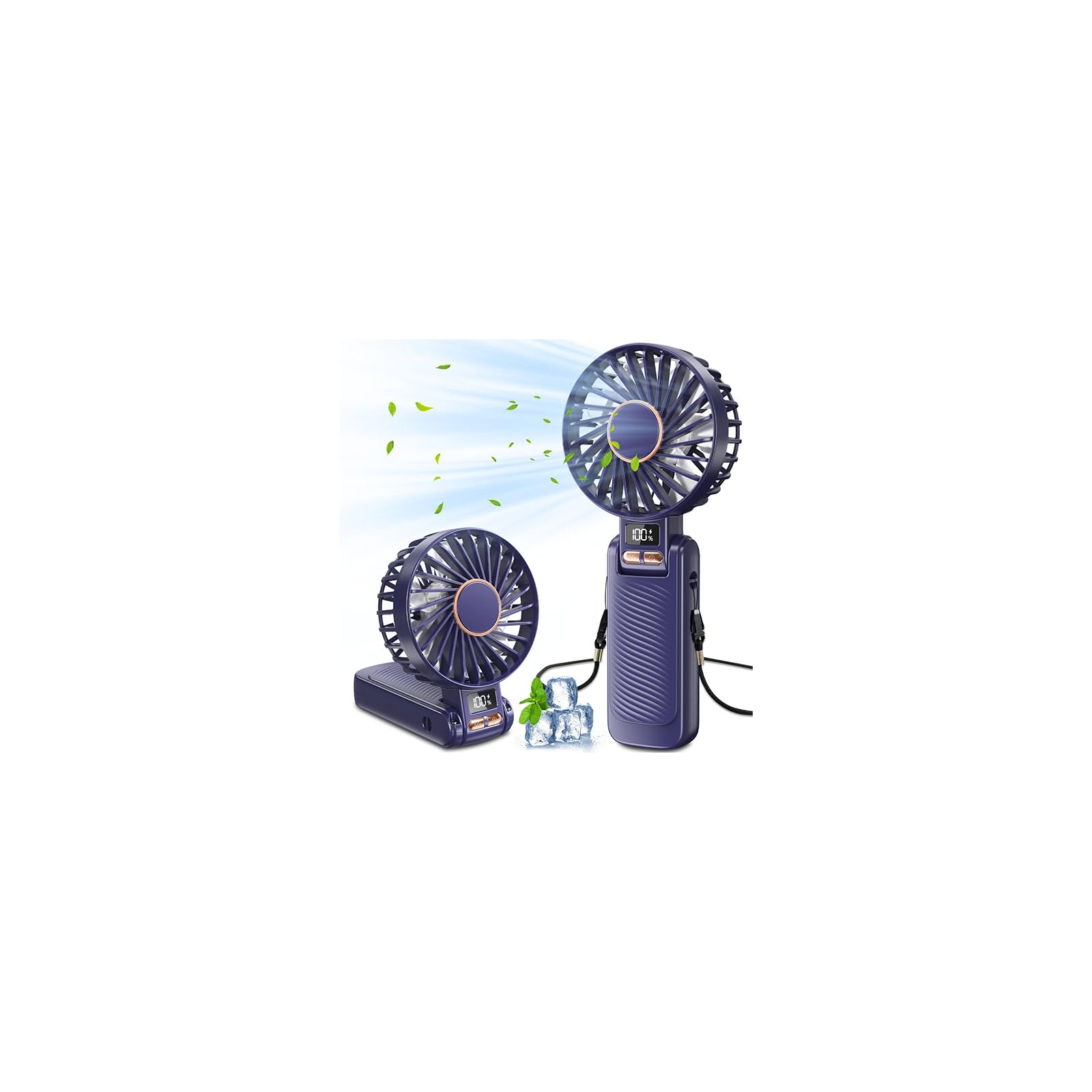 Ajgvq Handventilator, Tragbarer Mini-Ventilator mit 4500mAh Akku Aufladbar
