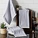 DII French Terry Collection Kitchen Dishtowel Set, 18x28, French Blue Chambray Solid, 3 Piece