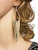 Vijiv 1920s Drop Tassel Earrings 20s Flapper Jewelry Costumes Accessories Gold #1