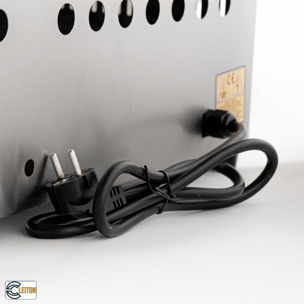 Cleiton® Plancha Industrial de Acero Inoxidable Eléctrica 70 cm Sobremesa Grosor de la Placa 4 mm para un Rápido Calentamiento con Termopar CE | Potencia 2,8 kW | Bares y Restaurantes