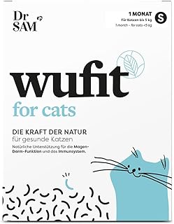 Dr. SAM wufit Cats - Wurmkur sekundierende Tabletten für Katzen, 100% pflanzlich, als Unterstützung der natürlichen Magen-Darm-Funktion, für Katzen unter 5kg (1-Monatspackung) product image