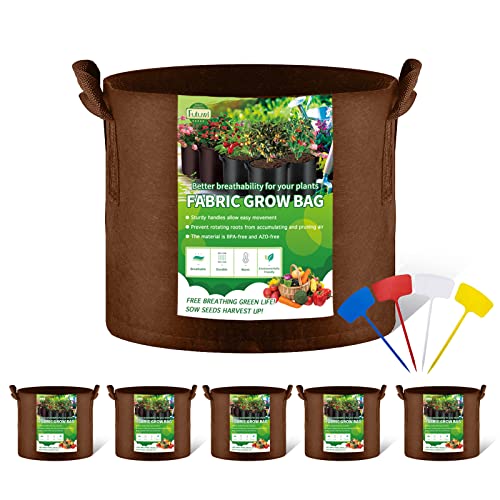 Potato Growing Bags 3 Gallon-6 Packs, Planting Grow Pots For Strawberry Tomato Carrot & Other Vegetables, Heavy Duty Thickened Garden Fabric Growing Bags With Handles (Brown) #TOP9