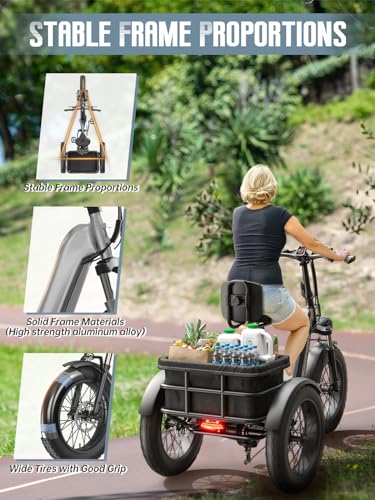 PUCKIPUPPY Dual Battery Electric Tricycle with 110-Mile High