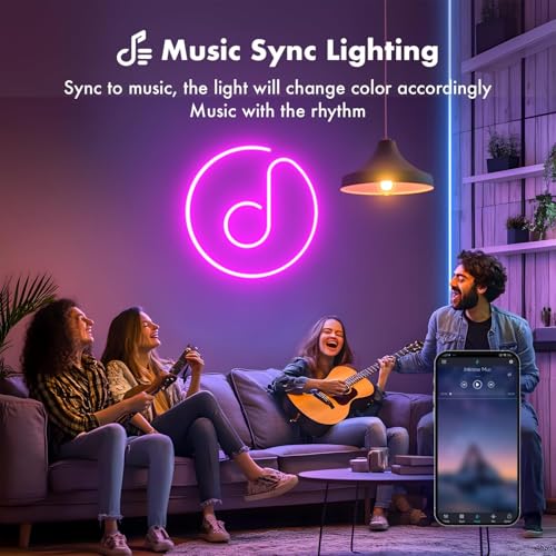Image of Nexillumi 5 Meter Neon Light Strip - RGB Smart LED Rope Light with App & Remote, Waterproof Indoor Outdoor Neon LED Strip Light for Room Decor, Gaming, Music Sync DIY Neon Sign Board.