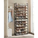 SONGMICS Shoe Rack, 12-Tier Shoe Organizer, Metal Shoe Storage for Garage, Entryway, Set of 2 6-Tier Stackable Shoe Shelf, with Adjustable Flat or Angled Shelves, Holds 48-60 Pairs, Black ULMR12B - Image 2