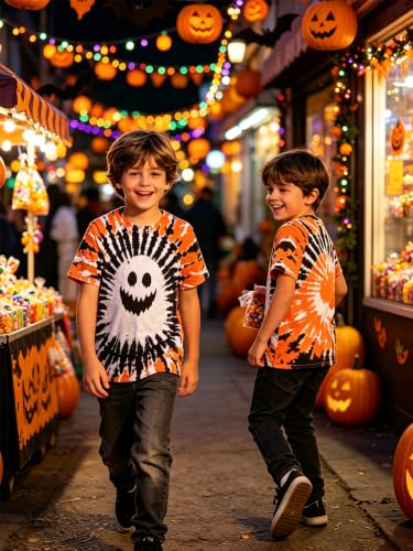 Image of Boys Tie Dye Shirt Size 4-14 Hippies Senior Rainbow Tees T Shirts for Kids