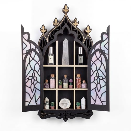 Gothic Crystal Display Shelf Goth Wall Decor Witchy Spiritual Home Decor