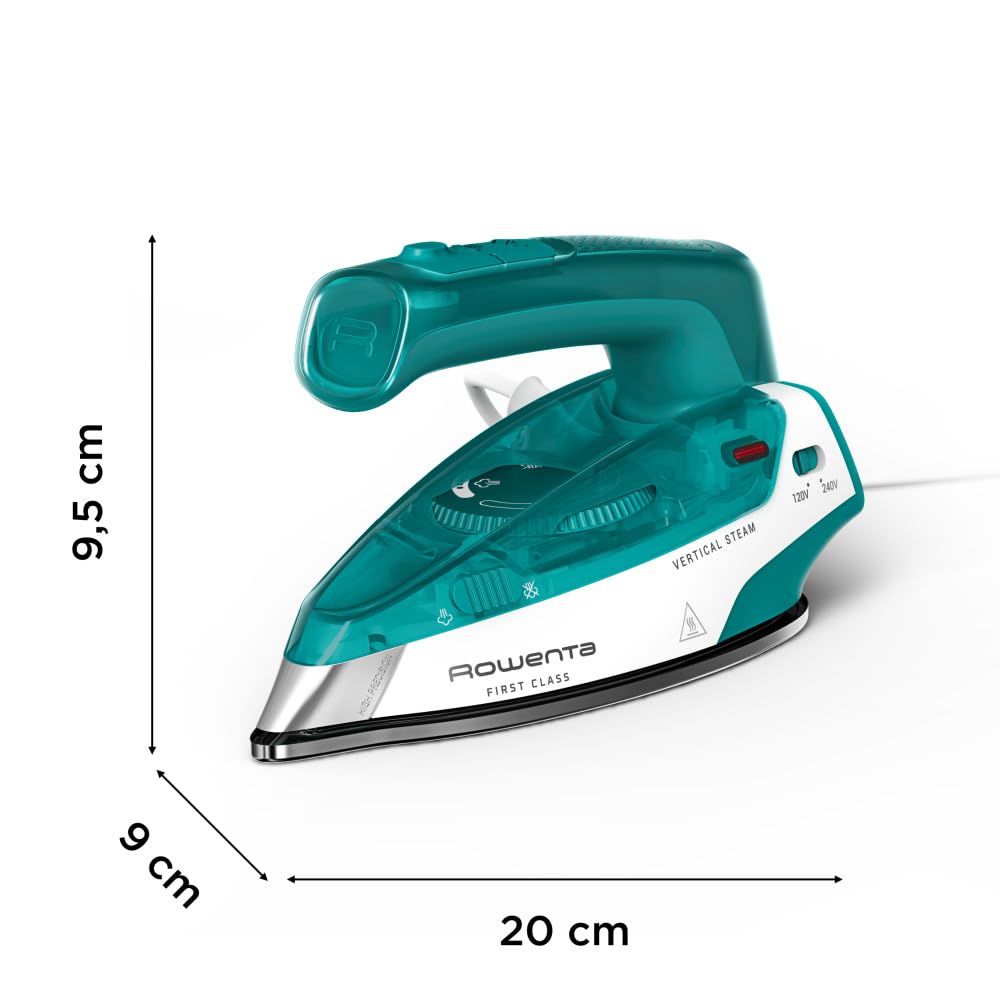 Rowenta Reisedampfbügeleisen, kompaktes faltbares Design, Doppelspannung (120V-240V), 65ml Wassertank, leichtes tragbares Bügeleisen für Reisen, schnelles Aufheizen, Dampf
