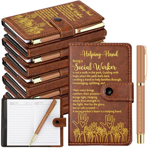 TaoBary 10 Sets Social Worker Appreciation Gifts bulk Leather Notebook