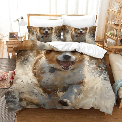 Parure de lit chien 3D en microfibre douce avec zips