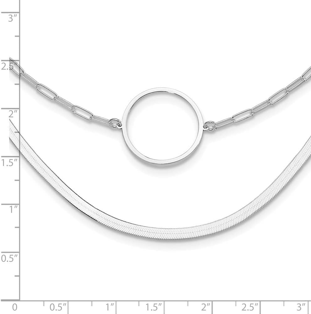 Sterling Silver Rhodium-plated 2 Strand 16in with2in ext Necklace for Women, AFJ-QG-QG6522-16