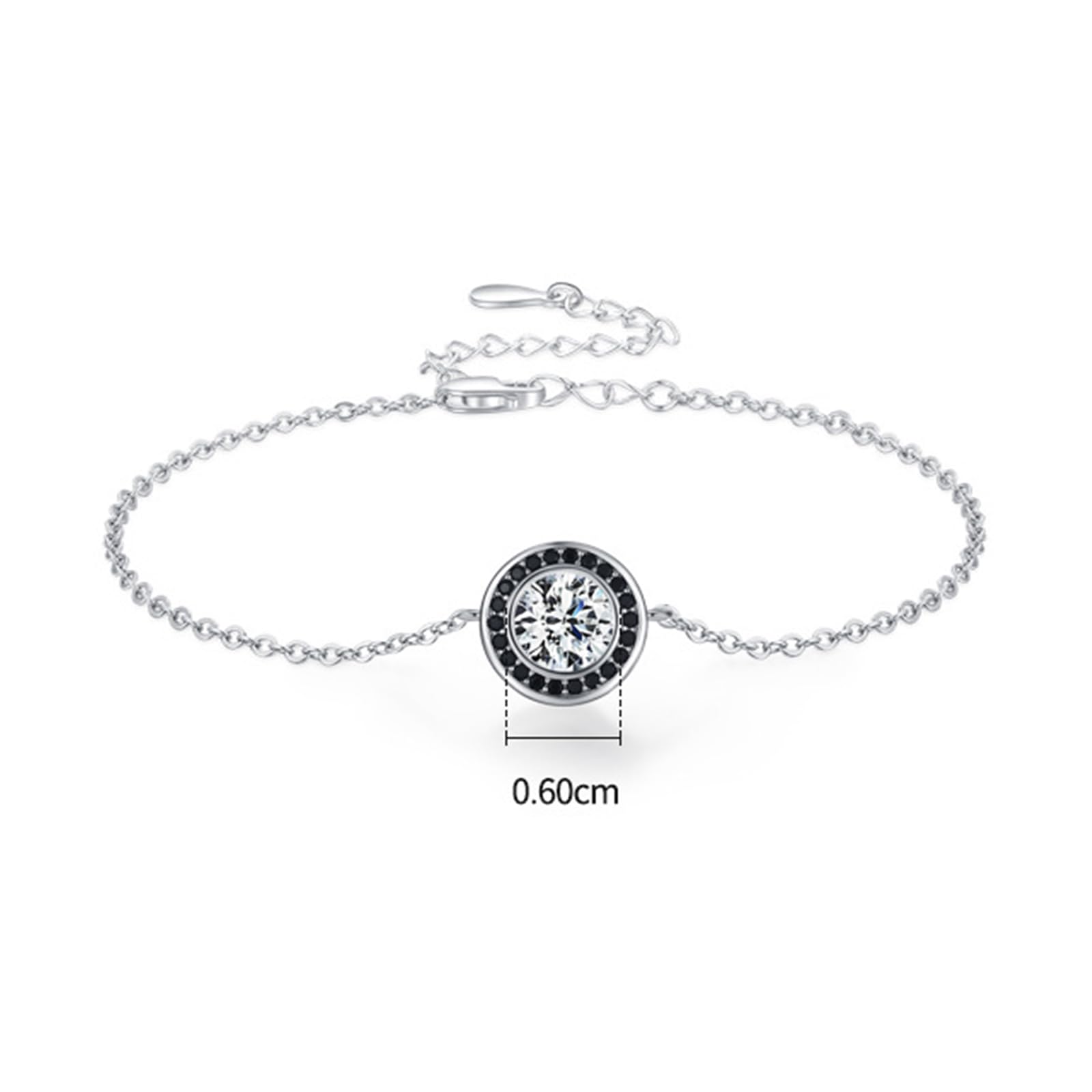 Pulseras de amistad geniales para mujer, diamantes de laboratorio y ónix negro, pulseras a juego para ella,