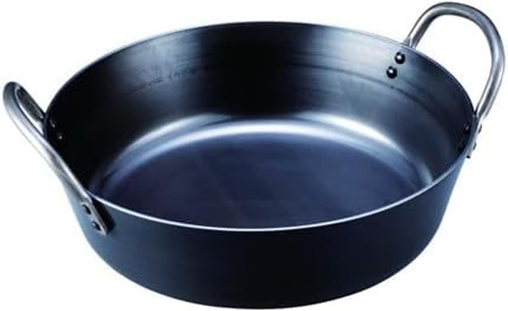 Kanda 002175 Kanda Iron Frying Pot, Iron, 13.0 inches (33 cm) (6.5 L), Made in Japan, Frying Pot, Tempura, Commercial Use