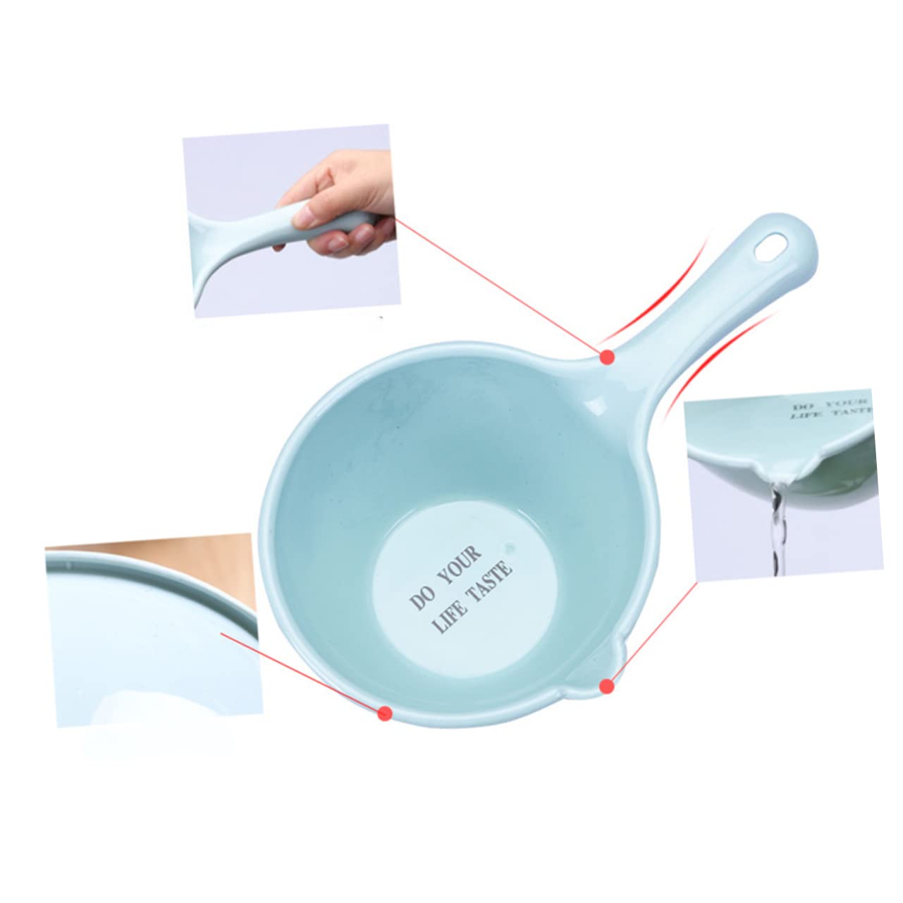 DECHOUS Long Handle Thicken Plastic Water Ladle Spoon Bathing Dipping Spoon for Fruits Veggie Washing