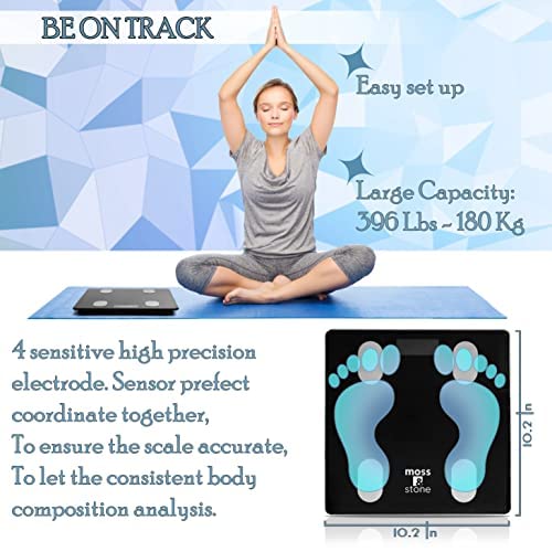 Smart Scale, Wireless Digital Bathroom Scale For Body Weight, Bluetooth Body Composition Analyzer, Body Fat Scale With Smartphone App, Bluetooth Scale By Moss & Stone #TOP5