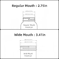 Vista 3 de Paquete de 36 tapas de plástico blanco para tarros Mason con anillos de silicona, 18 tapas de boca ancha y 18 tapas de tarro Mason de boca regular
