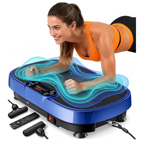 Image of Renoj Vibration Plate Exercise Machine, 3D Whole Body Vibration Platform for Lymphatic Drainage and Muscle Recovery, 455-lb Capacity Fitness Machine with Bluetooth Speaker and LED Display for Home Gym