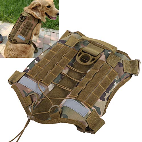 Dibiao Hond Vest Verstelbare Anti‑Lost Hond Vest Met Harnas Leiband Voor Outdoor Trainingcamouflage Groen L - Image 3
