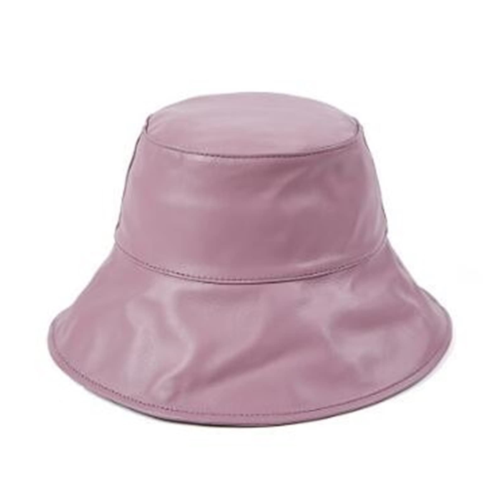 Autunno Donne Genuine Pelle Cappuccio in Pelle Natural Pelle Pelle Secchio Cappelli Nuovi Caps Neri Eleganti Signore Casual(Pink)