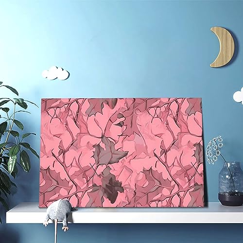 Toile feuilles roses et camouflage pour chambre et salon