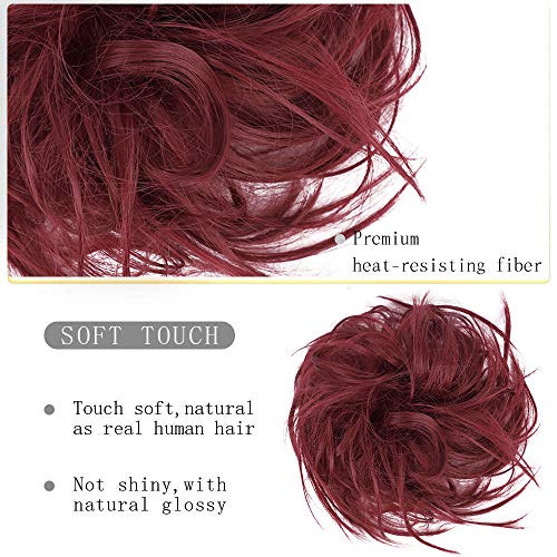 Hmd Tousled Updo Messy Bun Hairpiece Hair Extension Ponytail With Elastic Rubber Band Updo Ponytail Hairpiece Synthetic Hair Extensions Scrunchies Ponytail Hairpieces For Women #TOP2