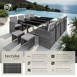 tectake® Salottino giardino polyrattan, 8 poltrone, 4 sgabelli - 3