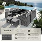 tectake Polyrattan Gartenlounge Set Grau