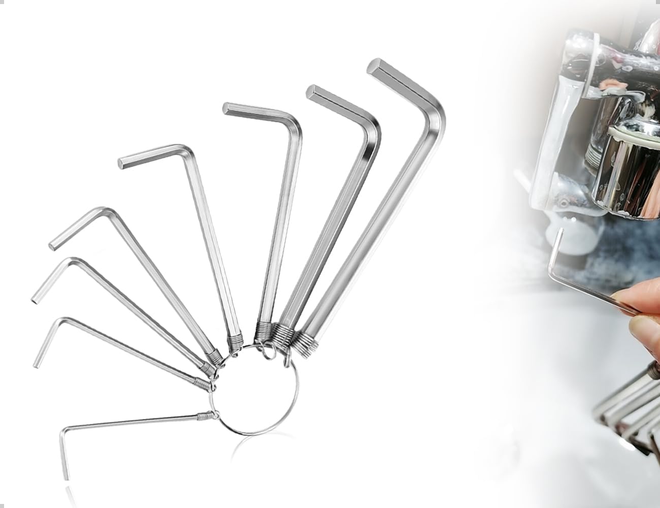 Allen Wrench Set with 8 Sizes, Small Metal L-Shaped Allen Wrench Set, Hex Socket Tools for Bicycle Maintenance Furniture Repair