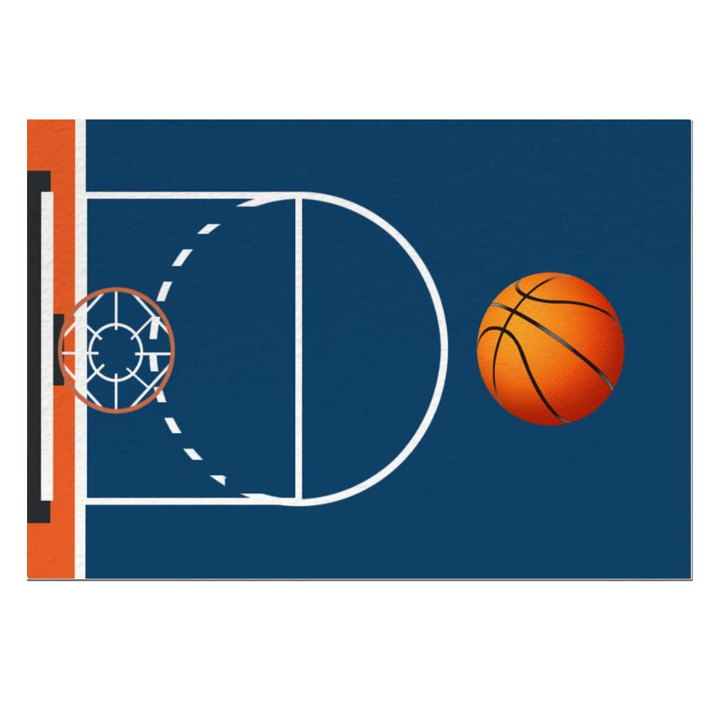 Tapis NBA Quartier Basket - Tapis Chambre Enfant Garçon Fille 100x160cm Imprimé Ballon Basket