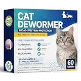 Broad Spectrum Cat Dewormer for Cats and Kittens, Praziquantel & Pyrantel Pamoate Tablet, Removal of Tapeworms, Hookworms & Roundworms & All Wormers Effective and Fast (60 Tablets)