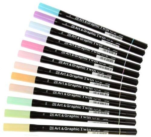 Kuretake TUT-80/12VPA verfset, plastic, diverse kleuren, 19,4 x 14,4 x 1,5 cm