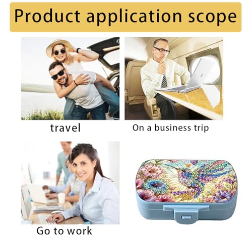 Image of ARTopet Diamond Art Painting Mini Storage Box with 6-Grid Creative Design Compact Portable Small Case for Purse Travel Daily (Hummingbird)