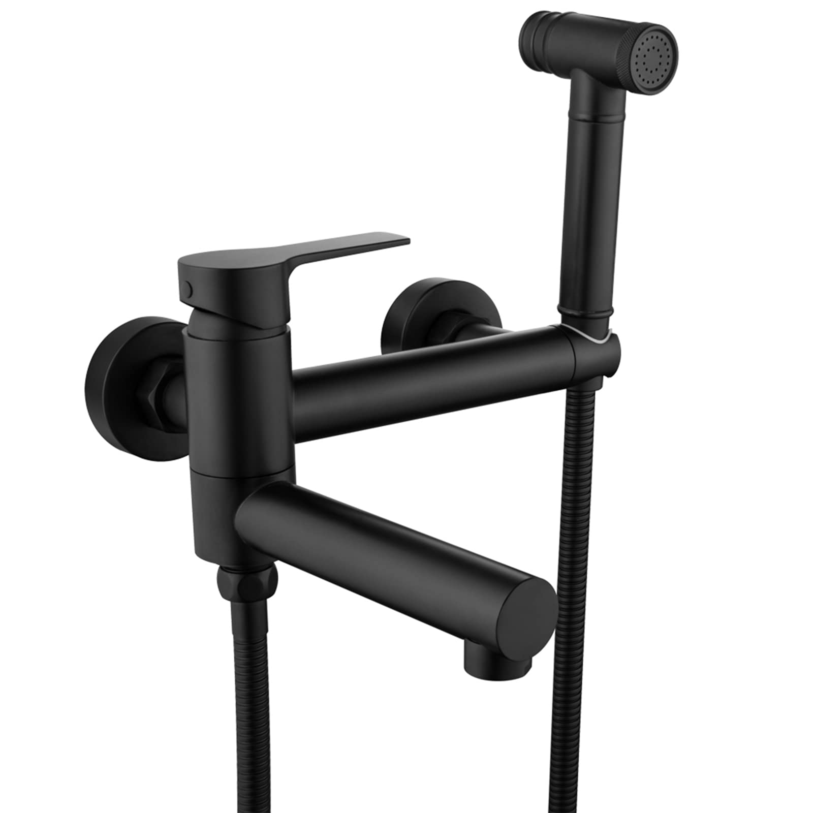 Bidé de mano negro mate en latón premium para instalación empotrada en pared