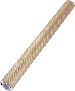 FAVOMOTO 3D Estéreo de Fibra de Carbono de Fibra de Carbono Adesivo de Fibra de Carbono Carro Vinil Diy Embrulho Papel Rolo de Filme Adesivo de Filme Decoração (Ouro)