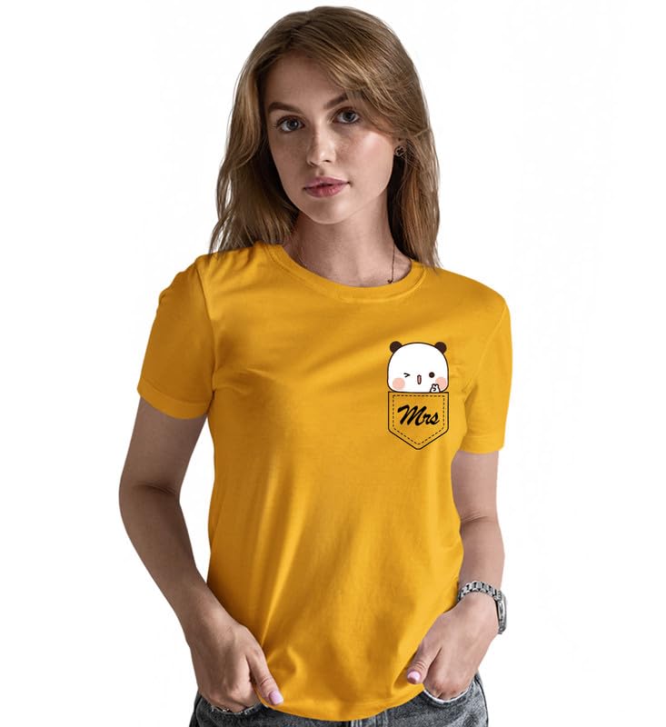 Image of INDISSH Couple Love Printed 100% Cotton Tshirt for Men and Women - CP-MRMRS