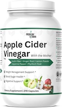 Apple Cider Vinegar Capsules, 1575mg, 270 Count, Extra Strength, Non-GMO, Gluten Free